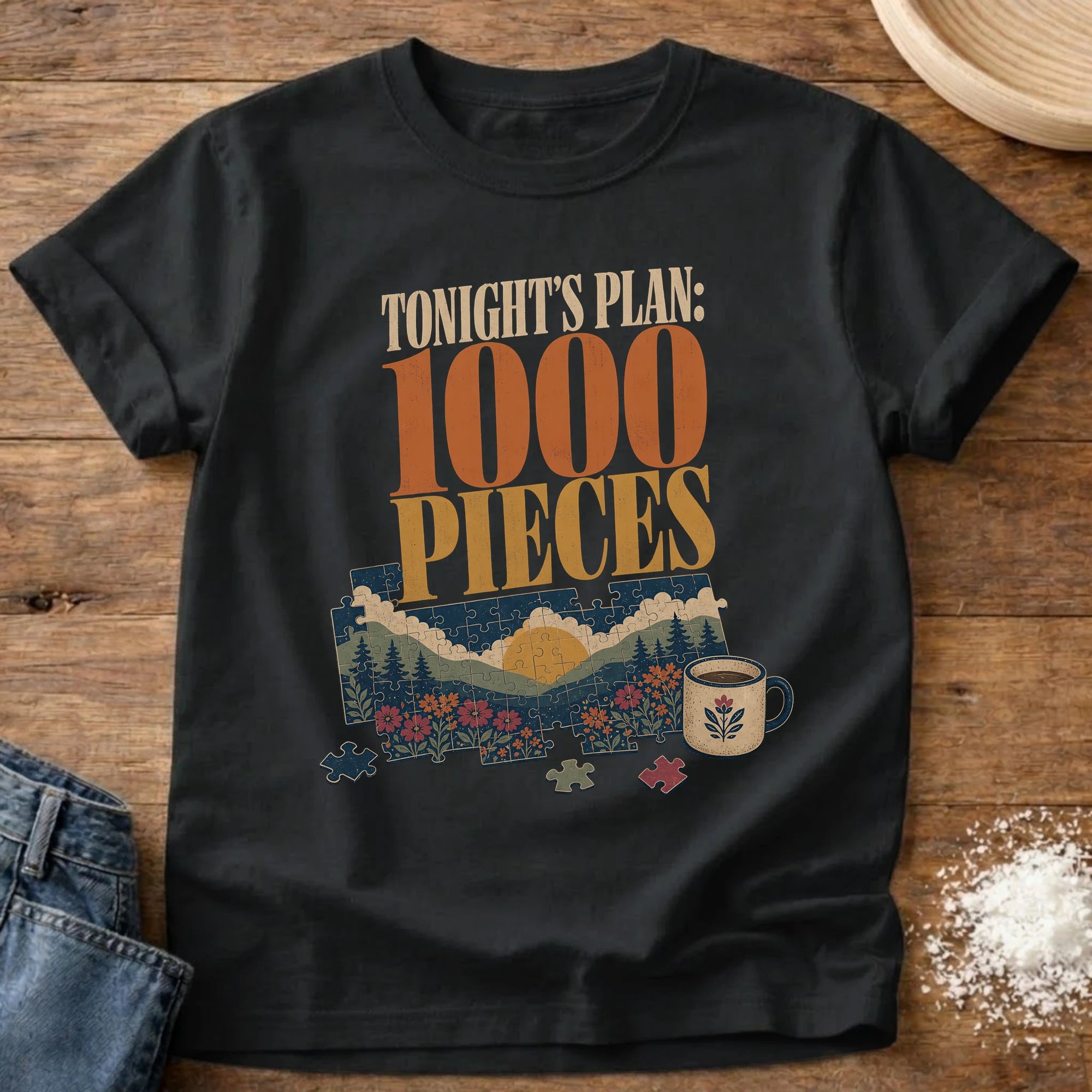 Knead More Fun 1000 pieces puzzle lover t-shirt in Black