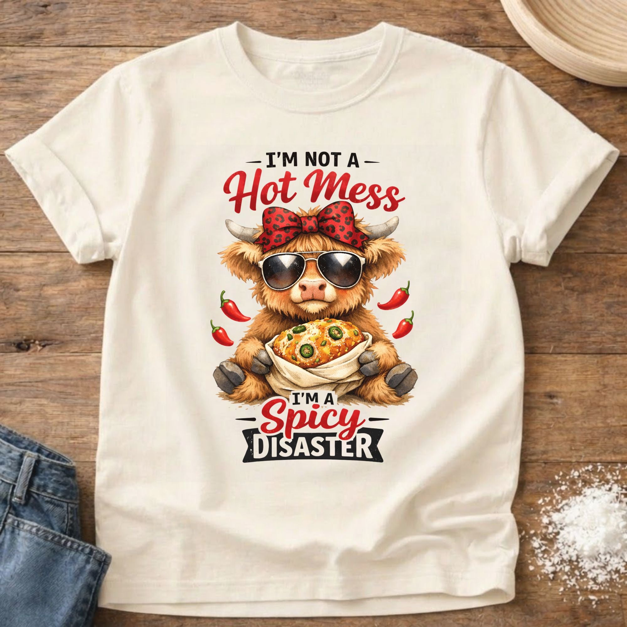 Spicy Disaster Highland Cow T-Shirt