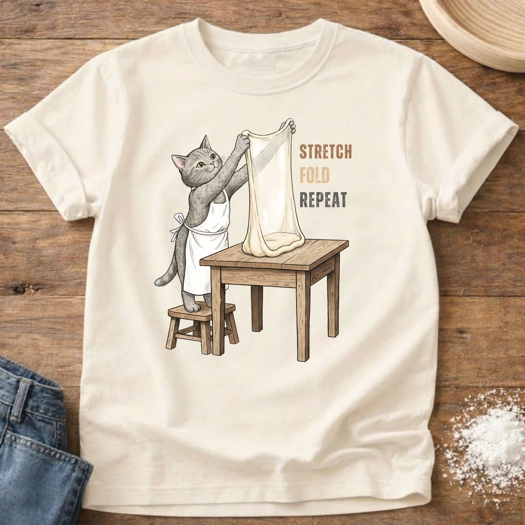 Stretch Fold Repeat Cat Shirt