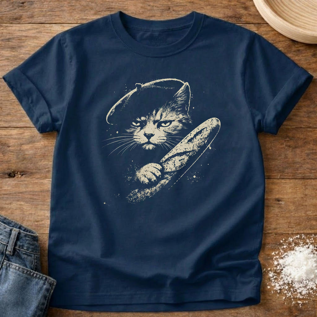 French Cat Baguette T-Shirt