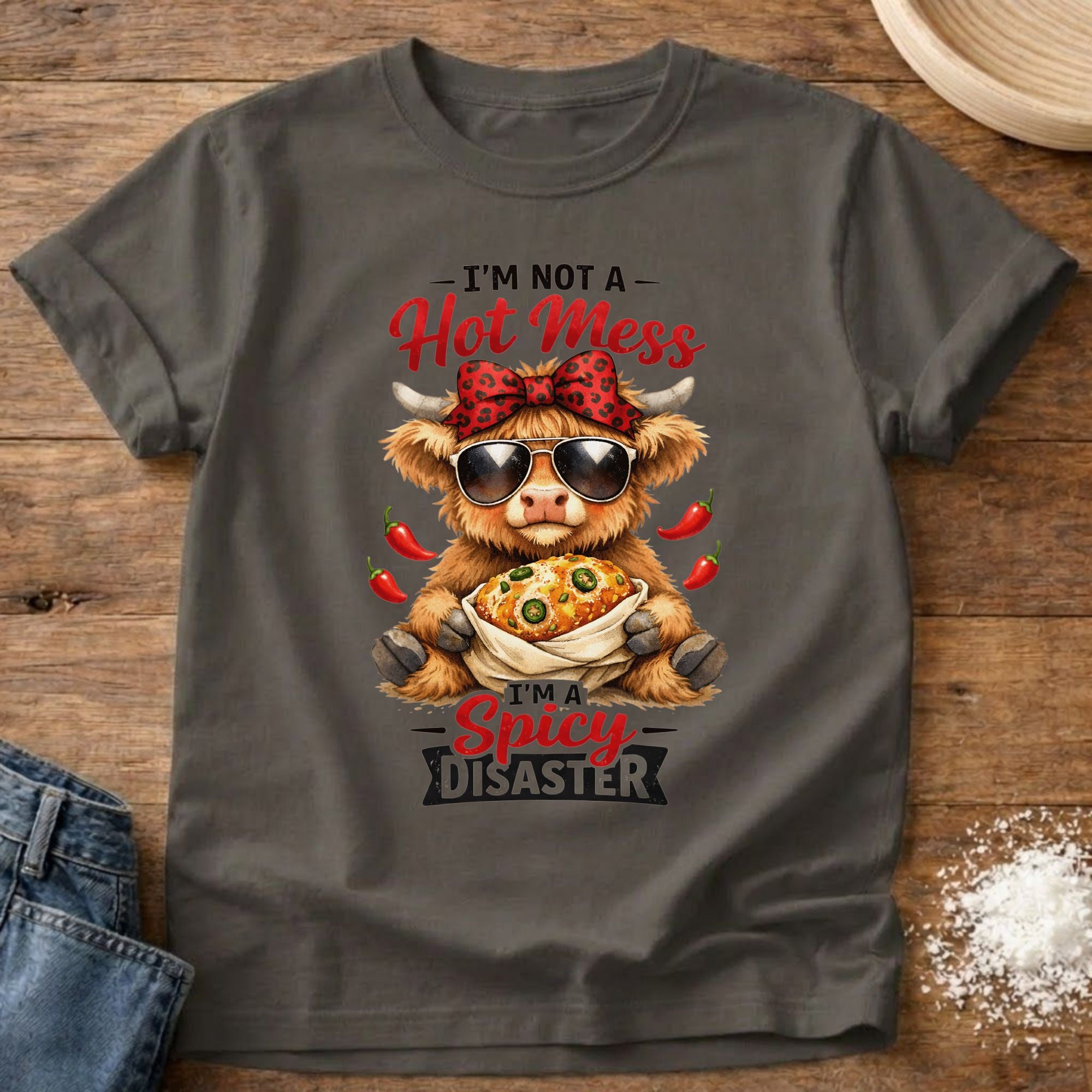 Spicy Disaster Highland Cow T-Shirt