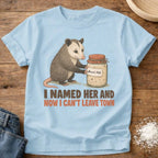 Personalized Can't Leave sourdough graphic on a Chambray Comfort Colors t-shirt
