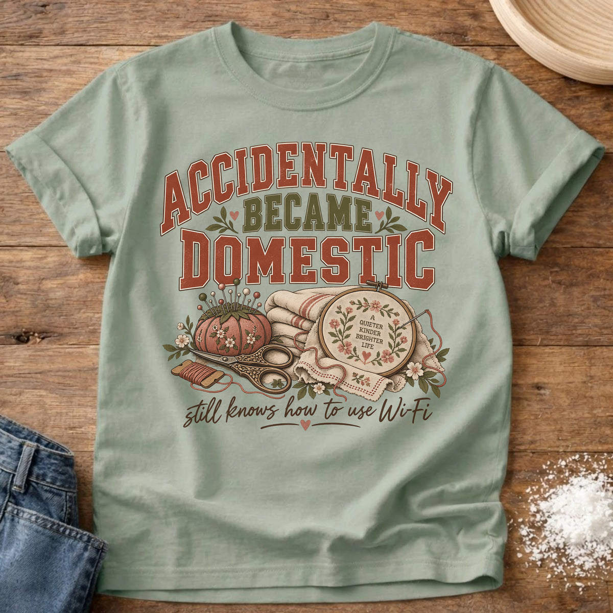 Knead More Fun Accidentally Became Domestic sewing and embroidery t-shirt in Bay