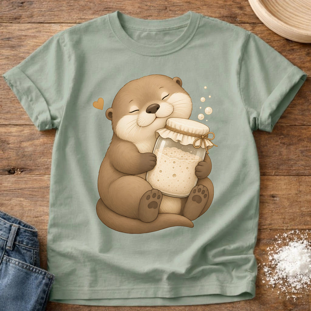 Knead More Fun Adorable Otter Starter Hug t-shirt in Bay