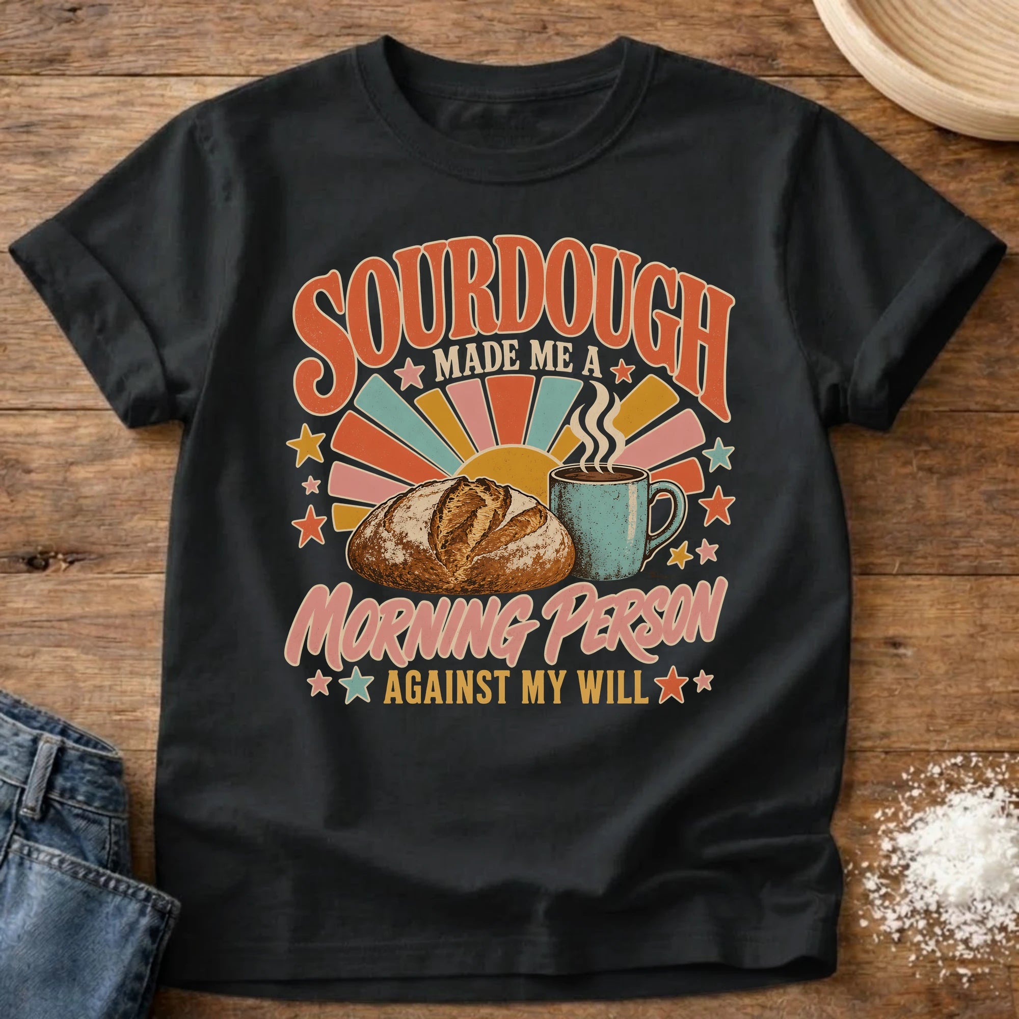 Against My Will Sourdough T-Shirt Black
