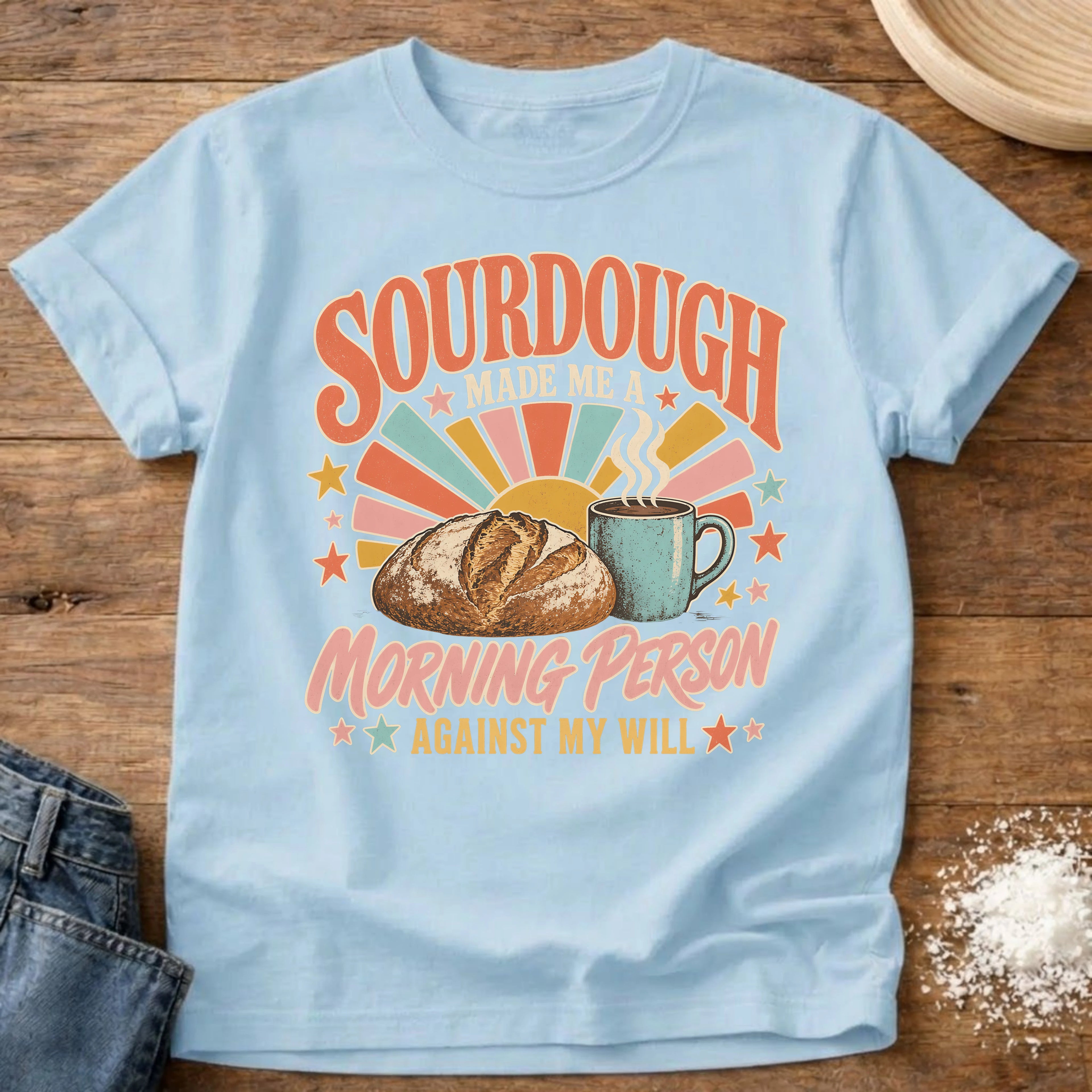 Against My Will Sourdough T-Shirt Chambray