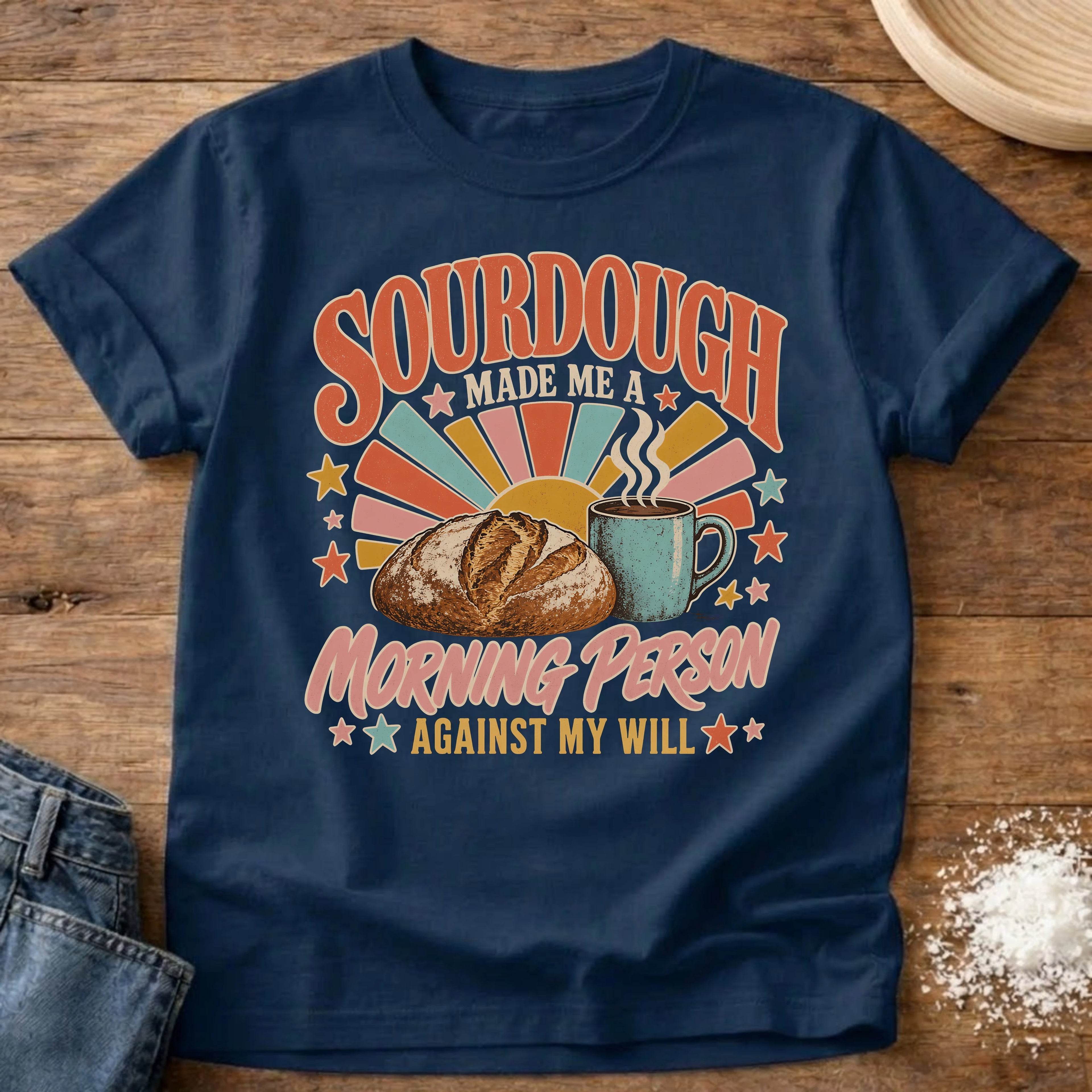 Against My Will Sourdough T-Shirt Navy