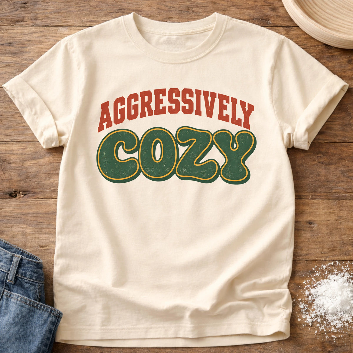 Knead More Fun Aggressively Cozy t-shirt in Ivory