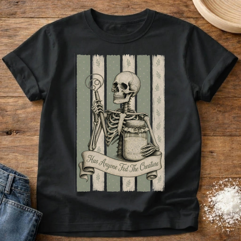 Knead More Fun Anyone Fed the Creature t-shirt in Black