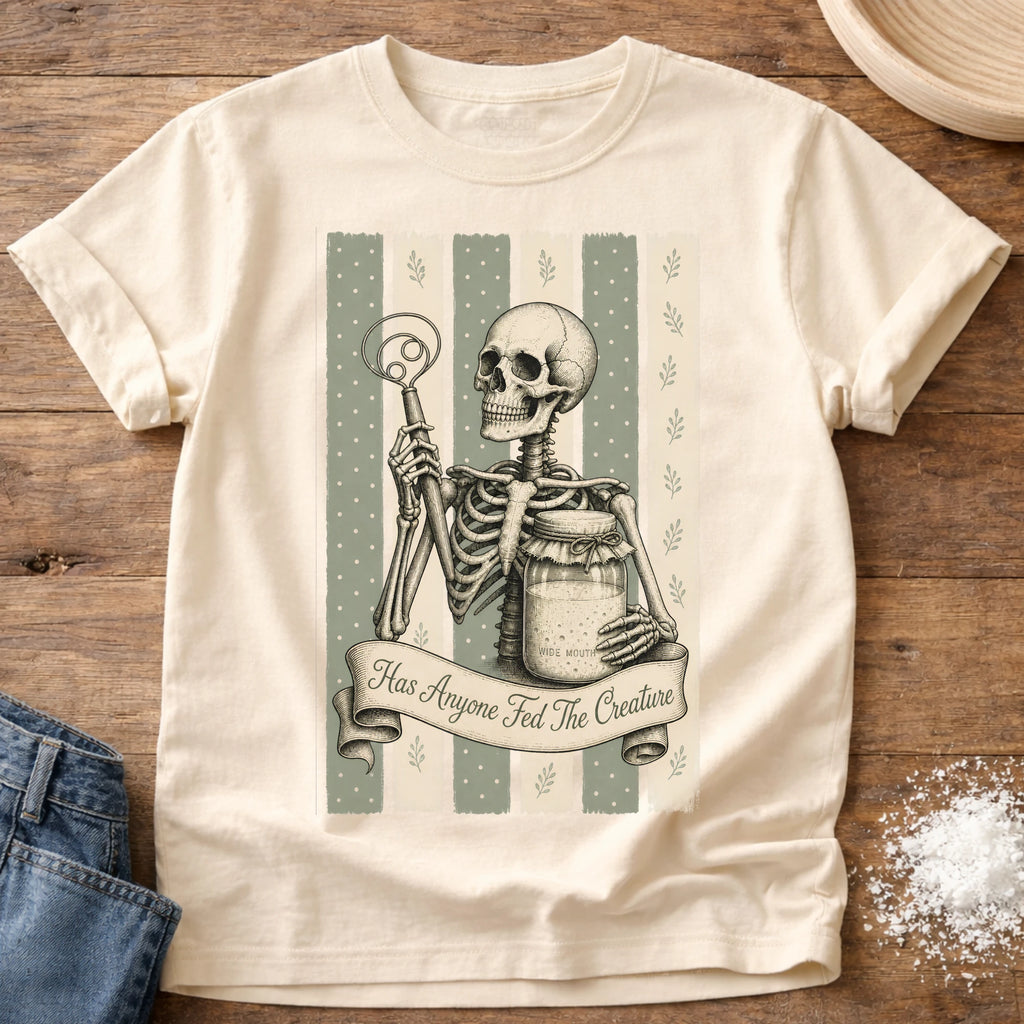 Knead More Fun Anyone Fed the Creature t-shirt in Ivory