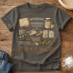 Knead More Fun Archaeology of a Sourdough Kitchen sourdough t-shirt in Pepper