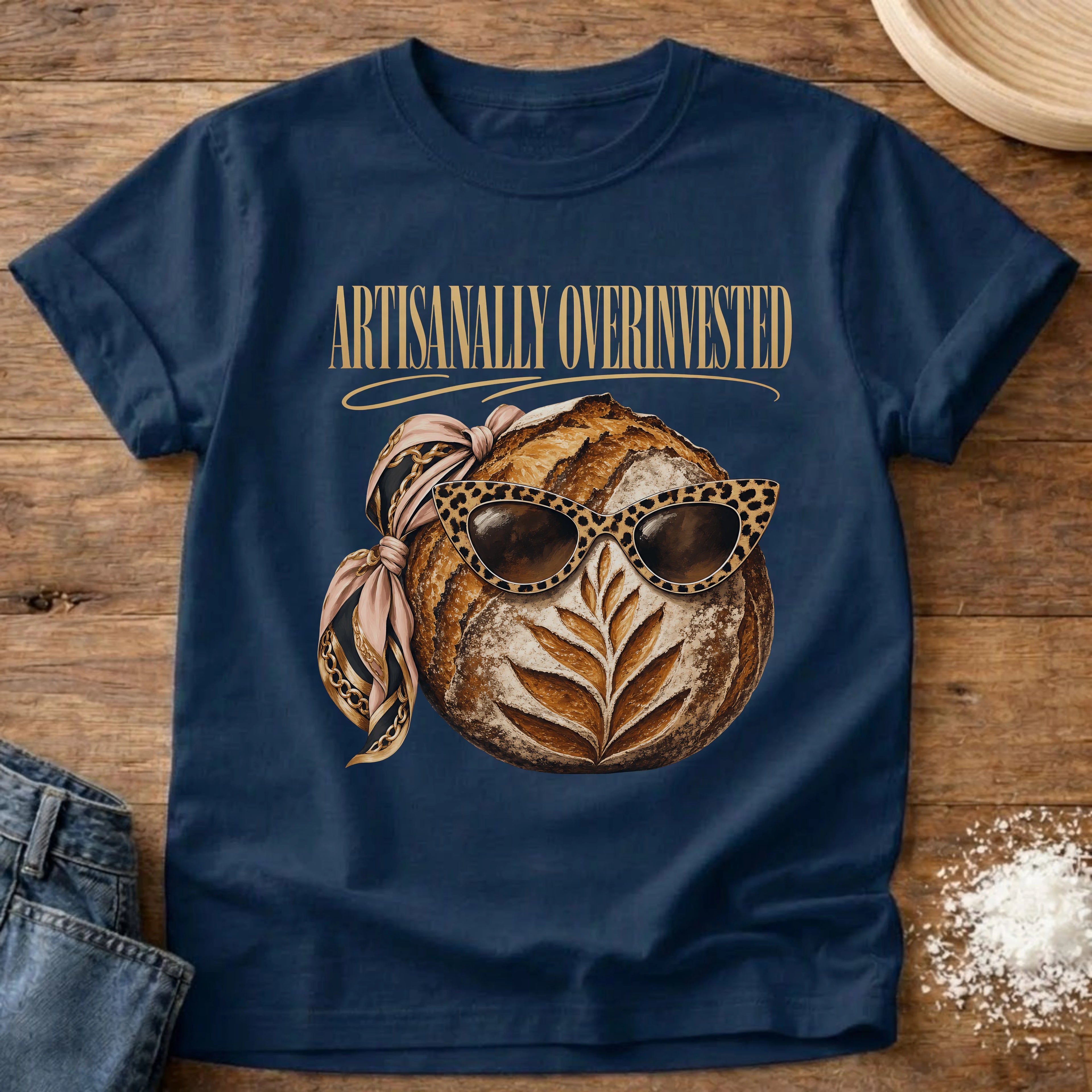 Artisianally Overinvested Sourdough T-Shirt Navy