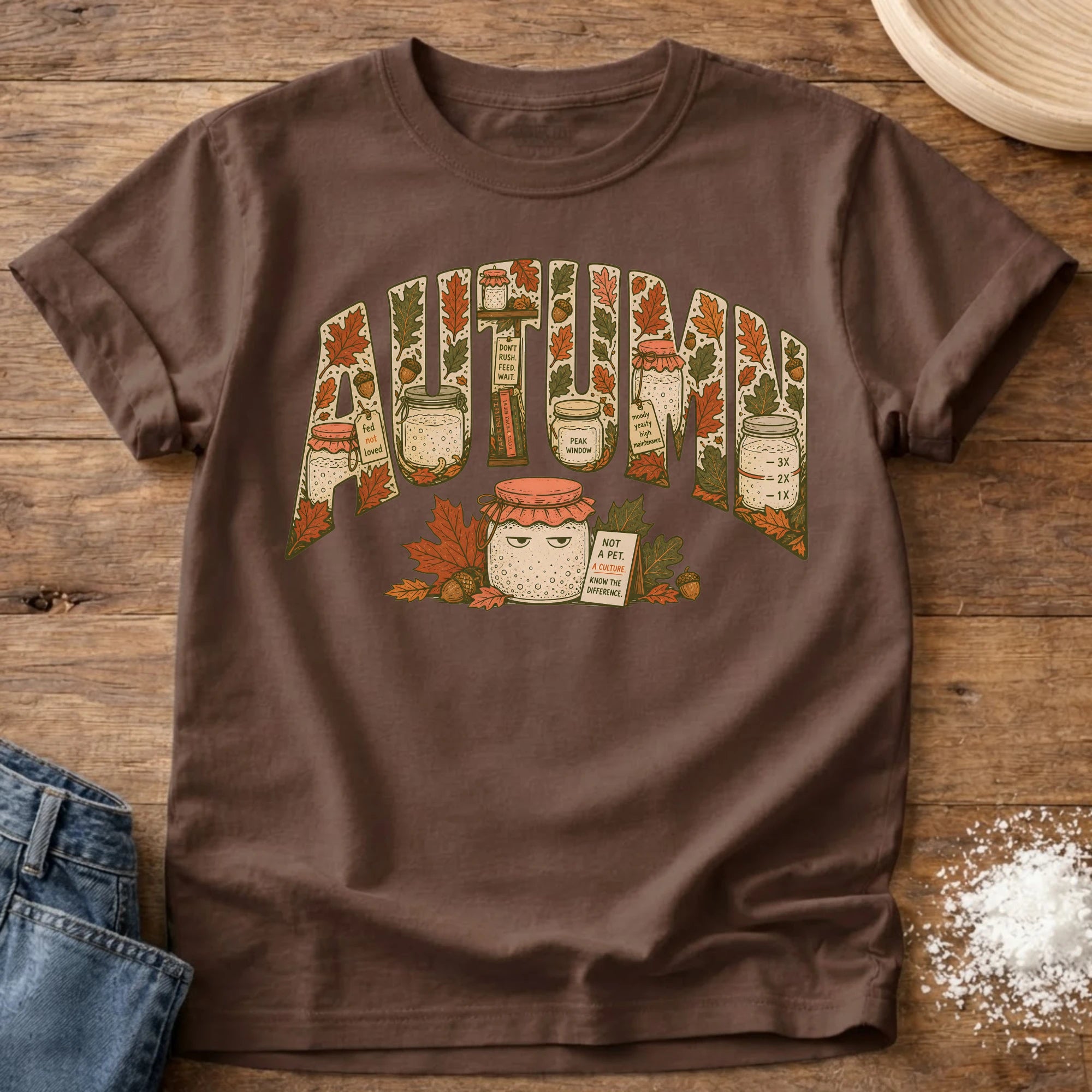Knead More Fun Autumn Starter t-shirt in Espresso