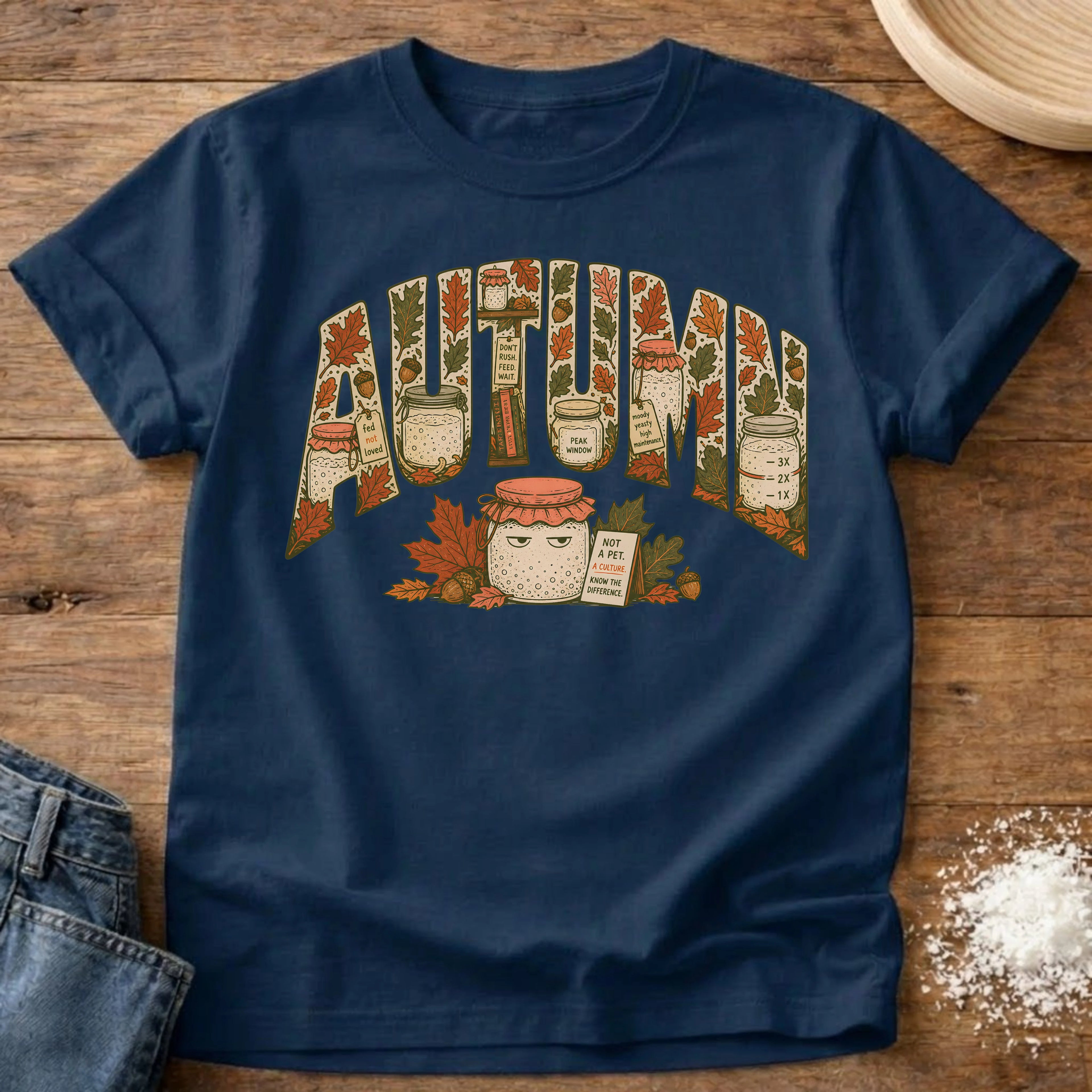 Knead More Fun Autumn Starter t-shirt in Navy