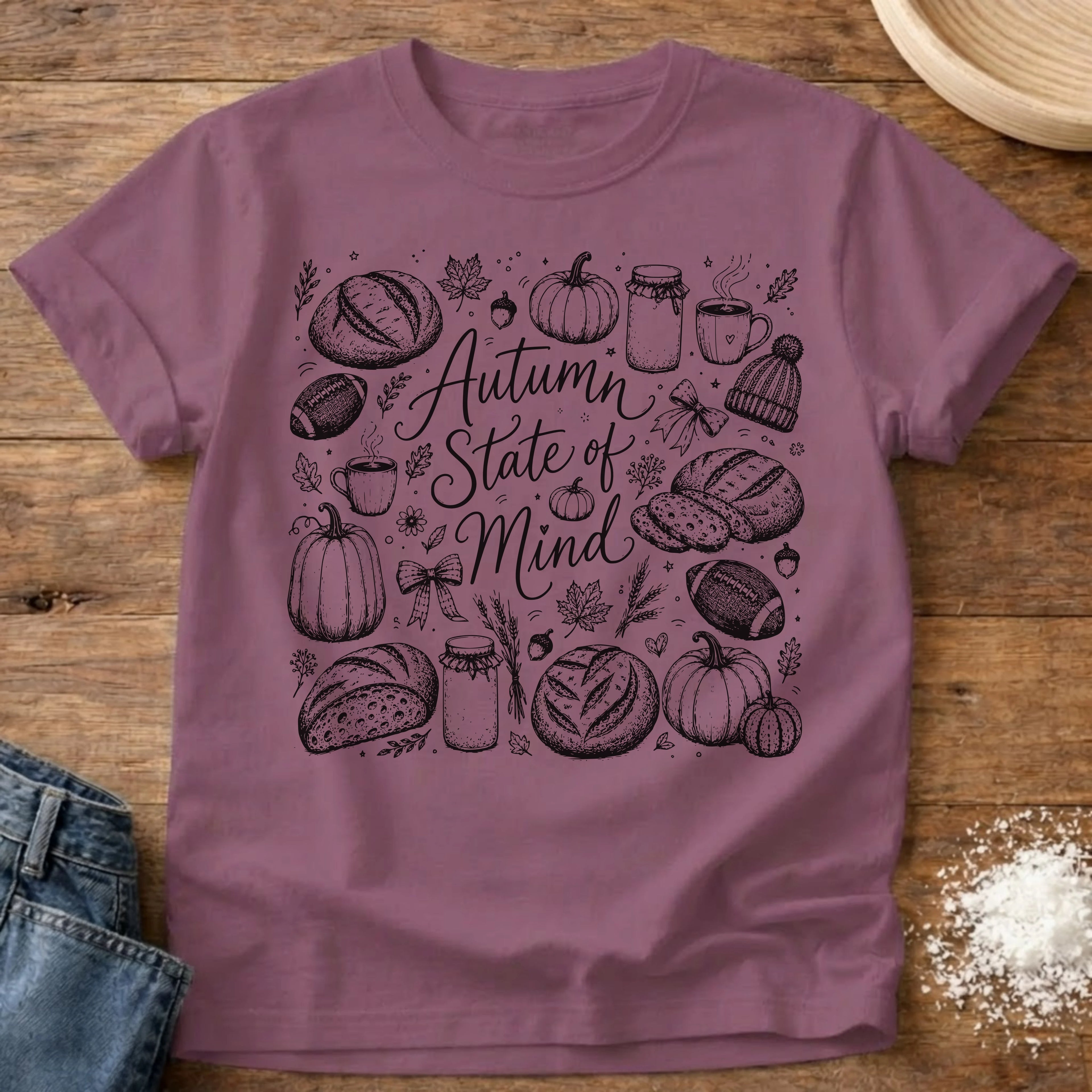 Autumn State of Mind Sourdough T-Shirt Berry