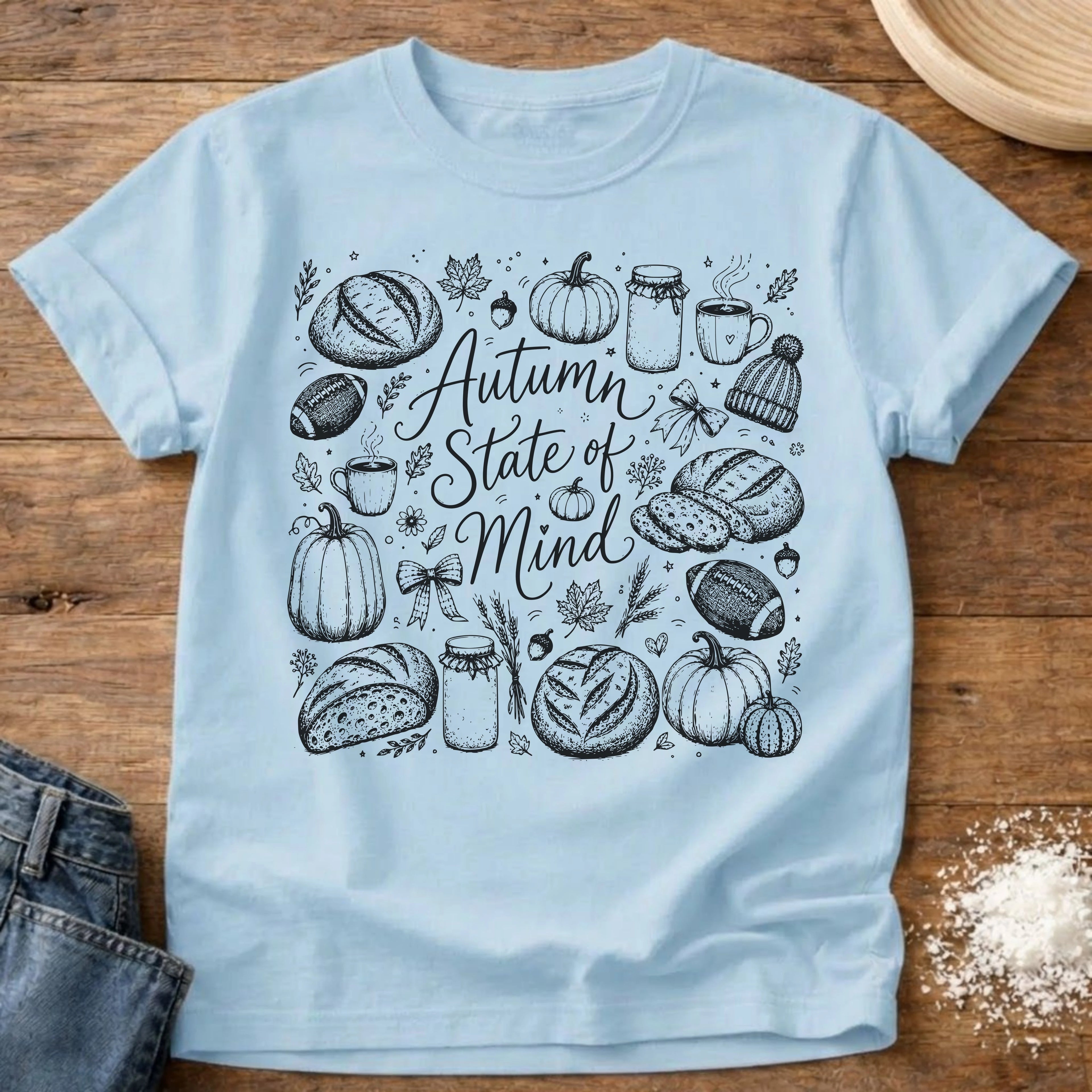 Autumn State of Mind Sourdough T-Shirt Chambray