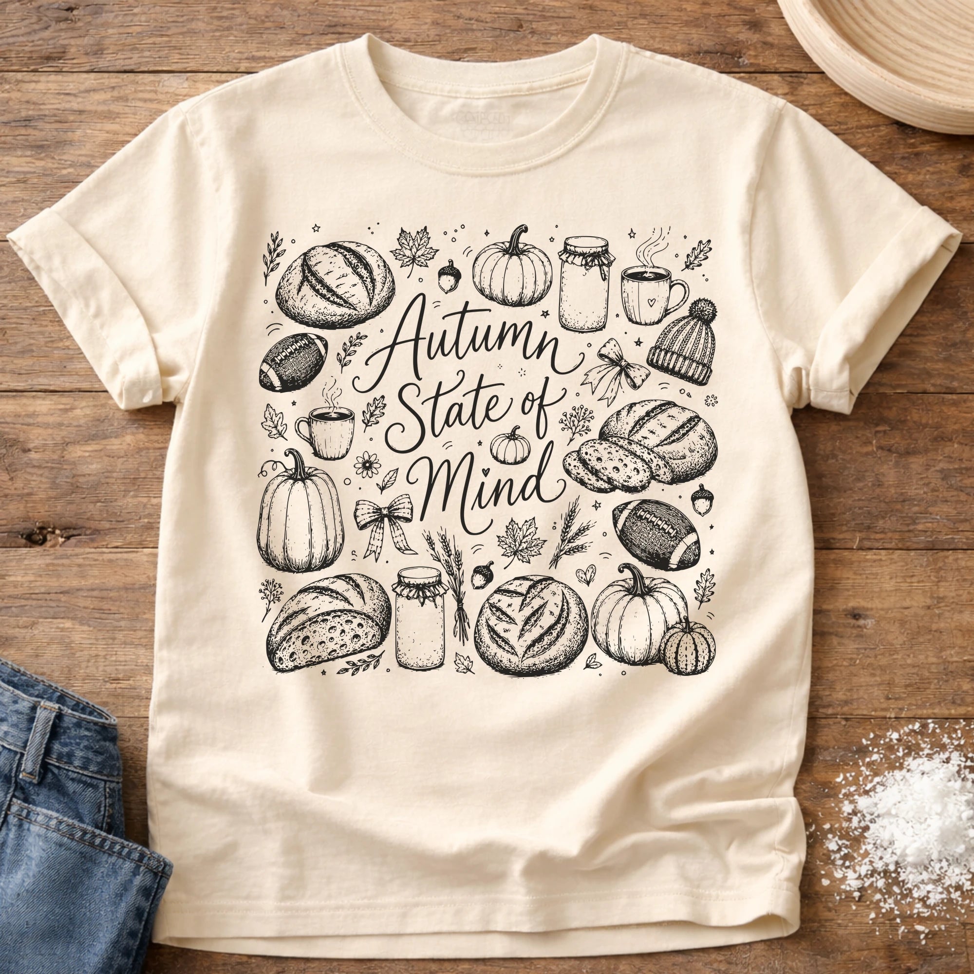 Autumn State of Mind Sourdough T-Shirt Ivory