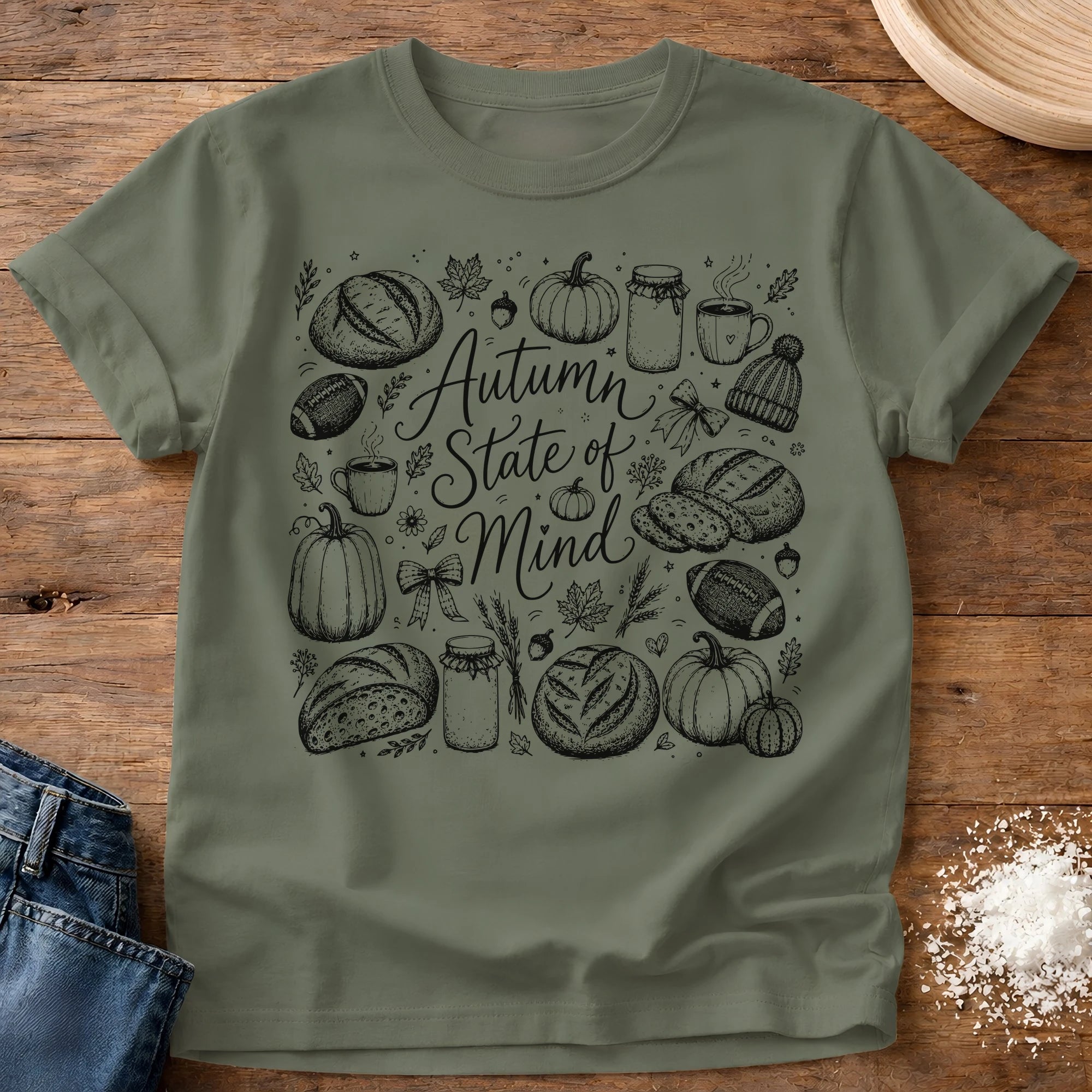 Autumn State of Mind Sourdough T-Shirt Moss