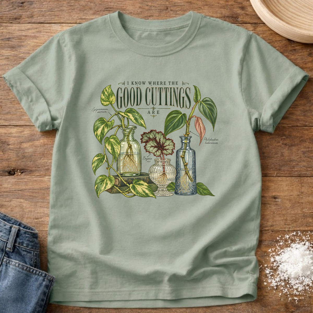 Knead More Fun Good Cuttings graphic t-shirt in Bay