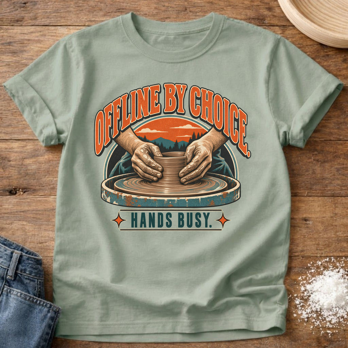Knead More Fun Offline By Choice t-shirt in Bay