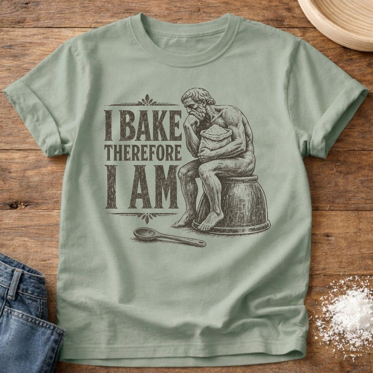 Knead More Fun Bake Philosopher t-shirt in Bay