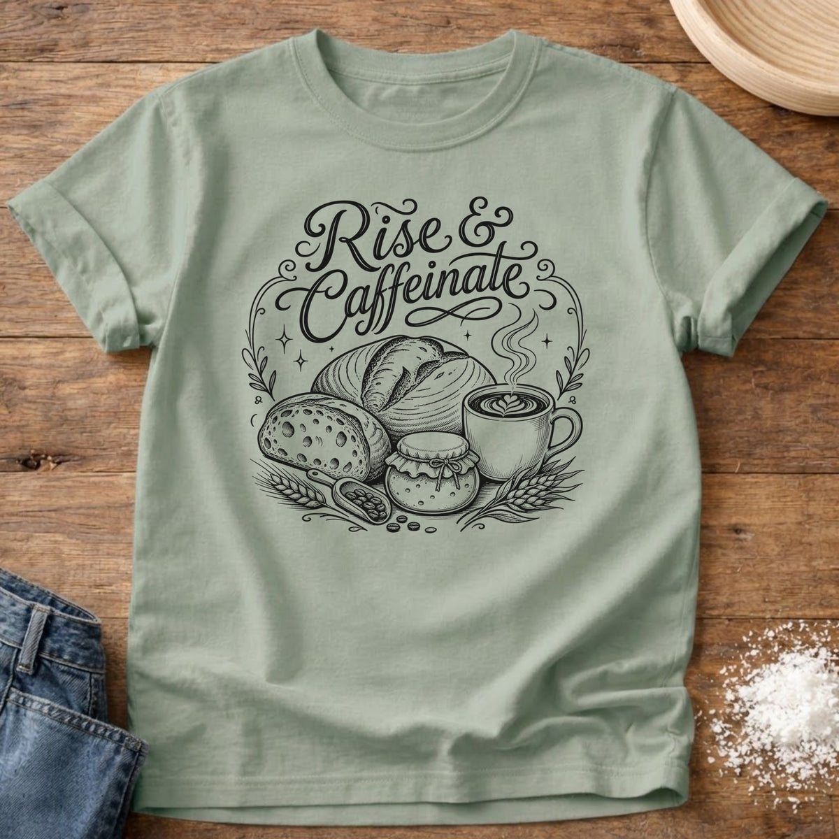 Knead More Fun Morning Fuel t-shirt in Bay