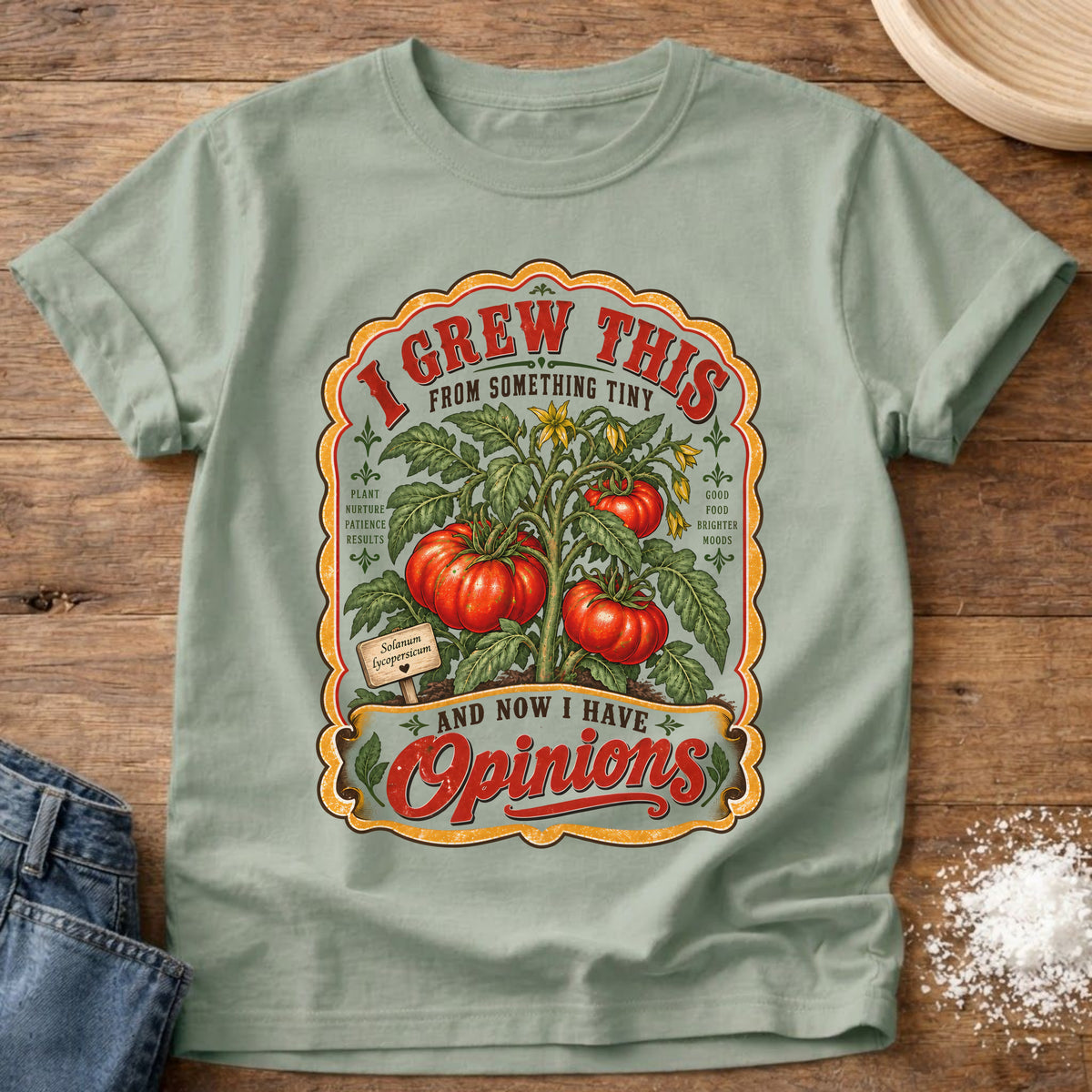 Knead More Fun Grower With Opinions t-shirt in Bay