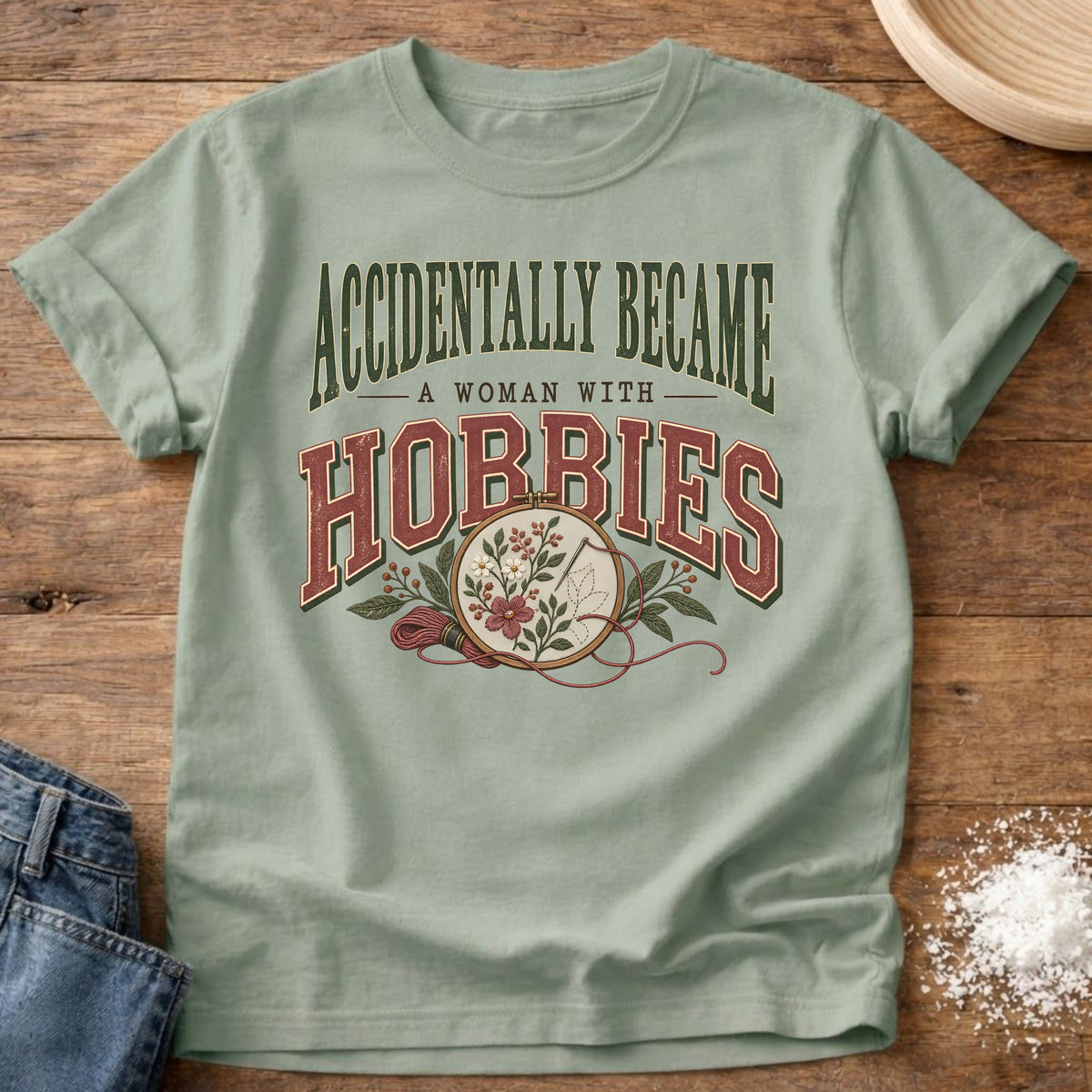 Knead More Fun Woman With Hobbies t-shirt in Bay
