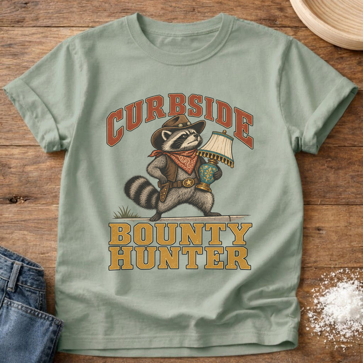 Knead More Fun Curbside Bounty Hunter graphic t-shirt in Bay