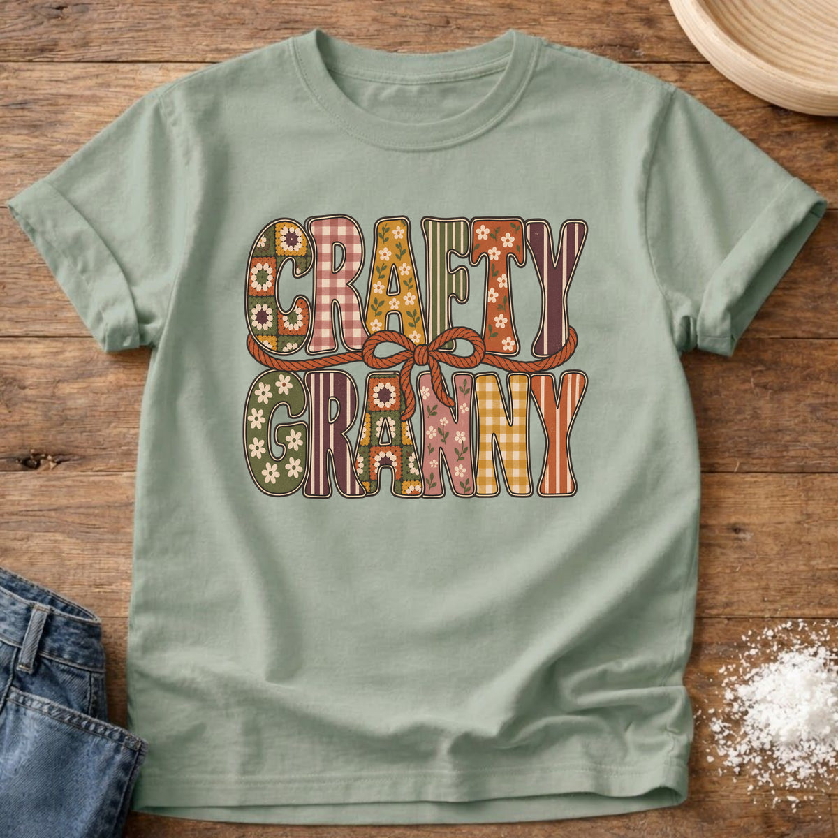 Knead More Fun Craft Granny graphic t-shirt in Bay