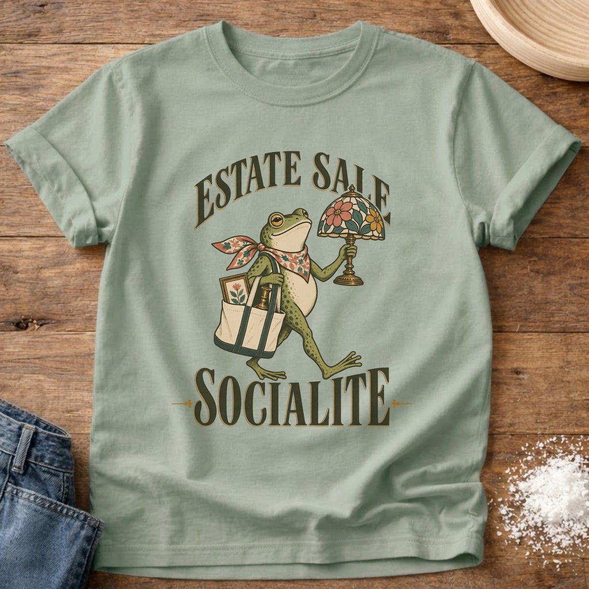 Knead More Fun Estate Sale Socialite graphic t-shirt in Bay
