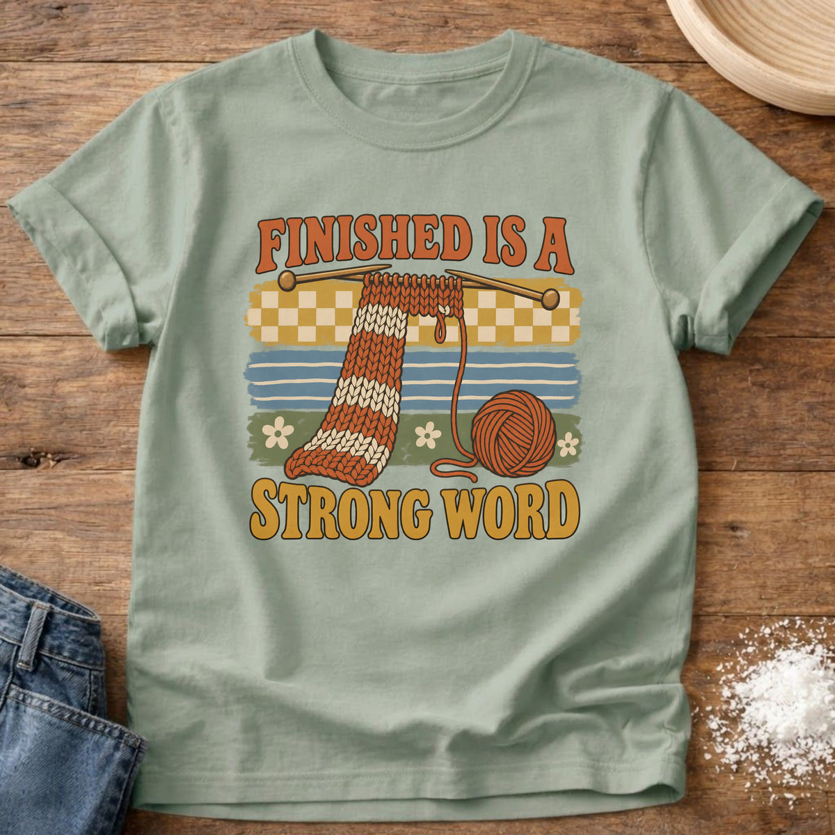 Knead More Fun Strong Word graphic t-shirt in Bay