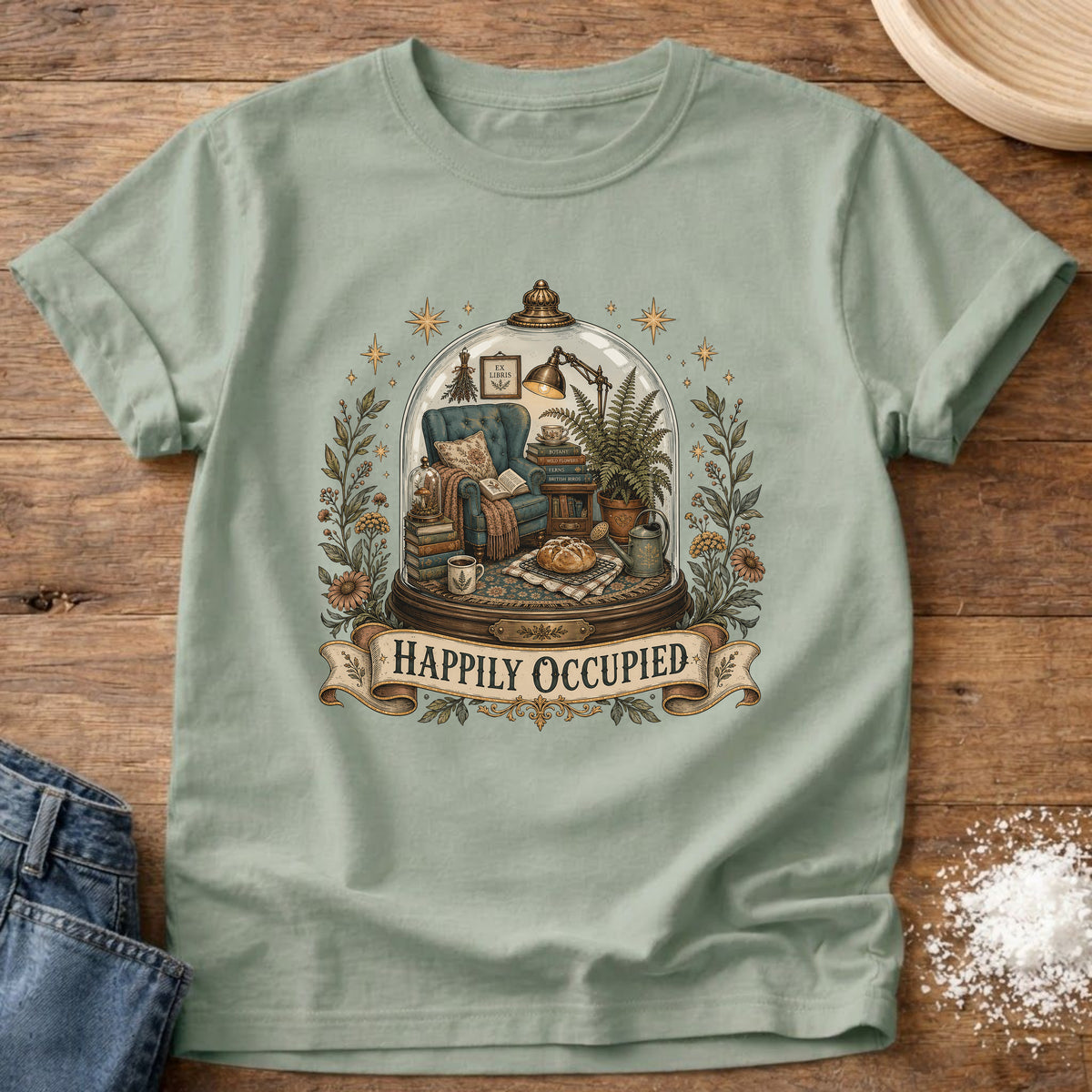 Knead More Fun Happily Occupied graphic t-shirt in Bay