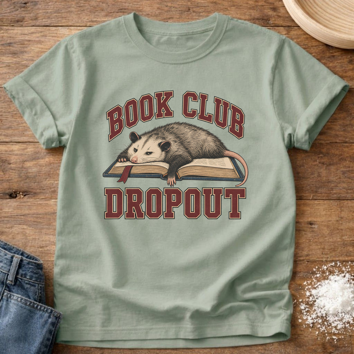 Knead More Fun Book Club Dropout graphic t-shirt in Bay