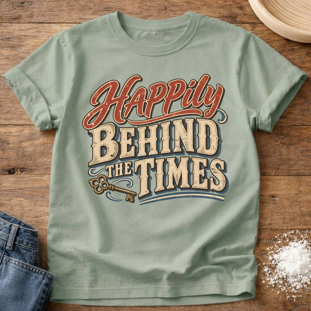 Knead More Fun Behind The Times grannycore t-shirt in Bay