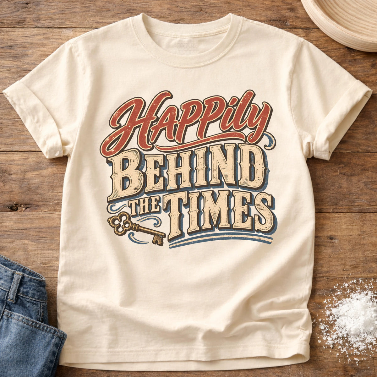 Knead More Fun Behind The Times grannycore t-shirt in Ivory