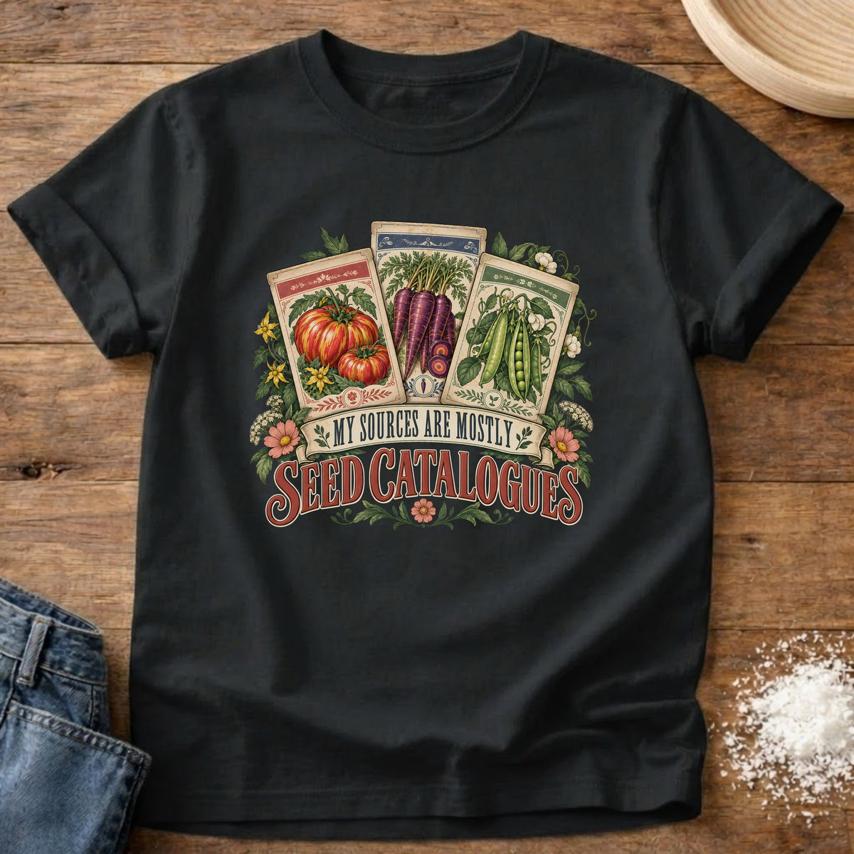 Knead More Fun Seed Catalogue graphic t-shirt in Black