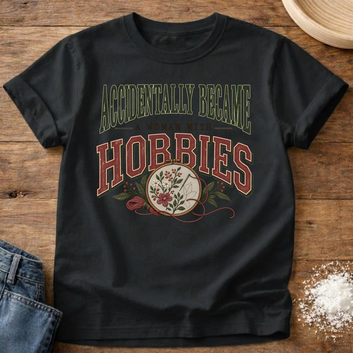 Knead More Fun Woman With Hobbies t-shirt in Black