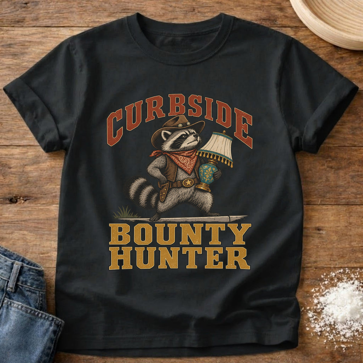 Knead More Fun Curbside Bounty Hunter graphic t-shirt in Black