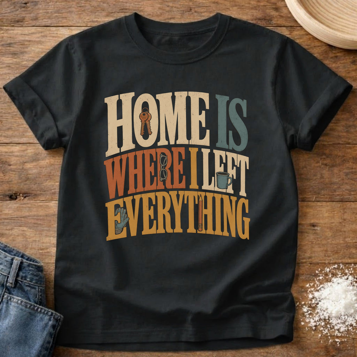 Knead More Fun Left Everything graphic t-shirt in Black
