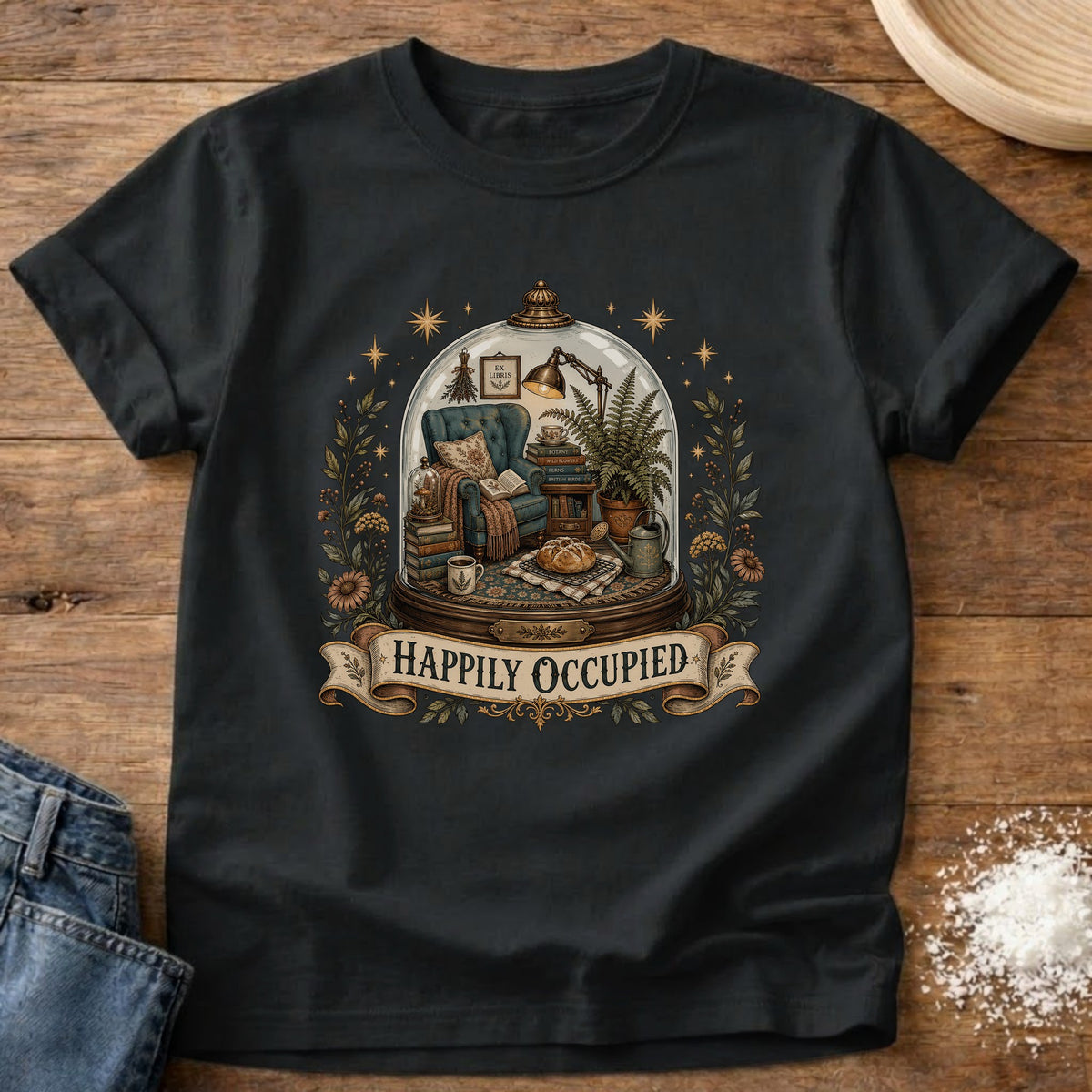 Knead More Fun Happily Occupied graphic t-shirt in Black