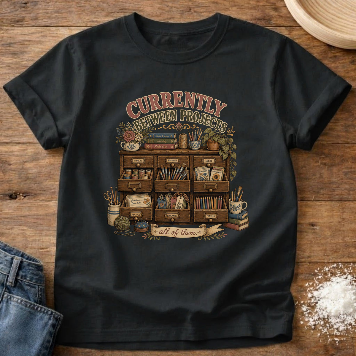 Knead More Fun Between Projects graphic t-shirt in Black