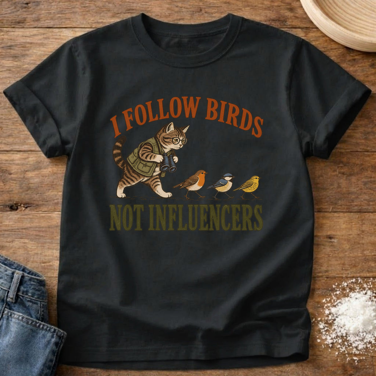 Knead More Fun Follow Birds graphic t-shirt in Black