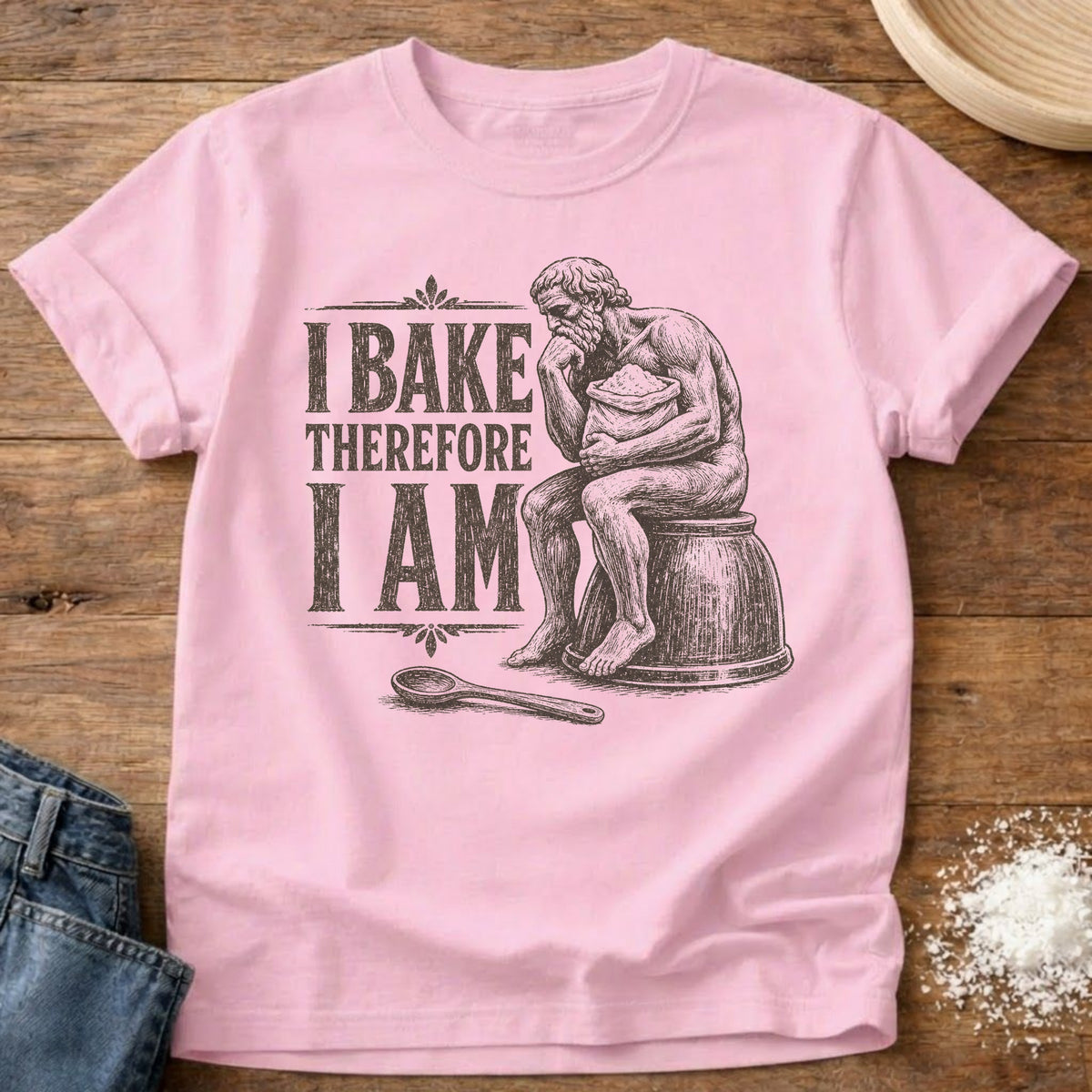 Knead More Fun Bake Philosopher t-shirt in Blossom