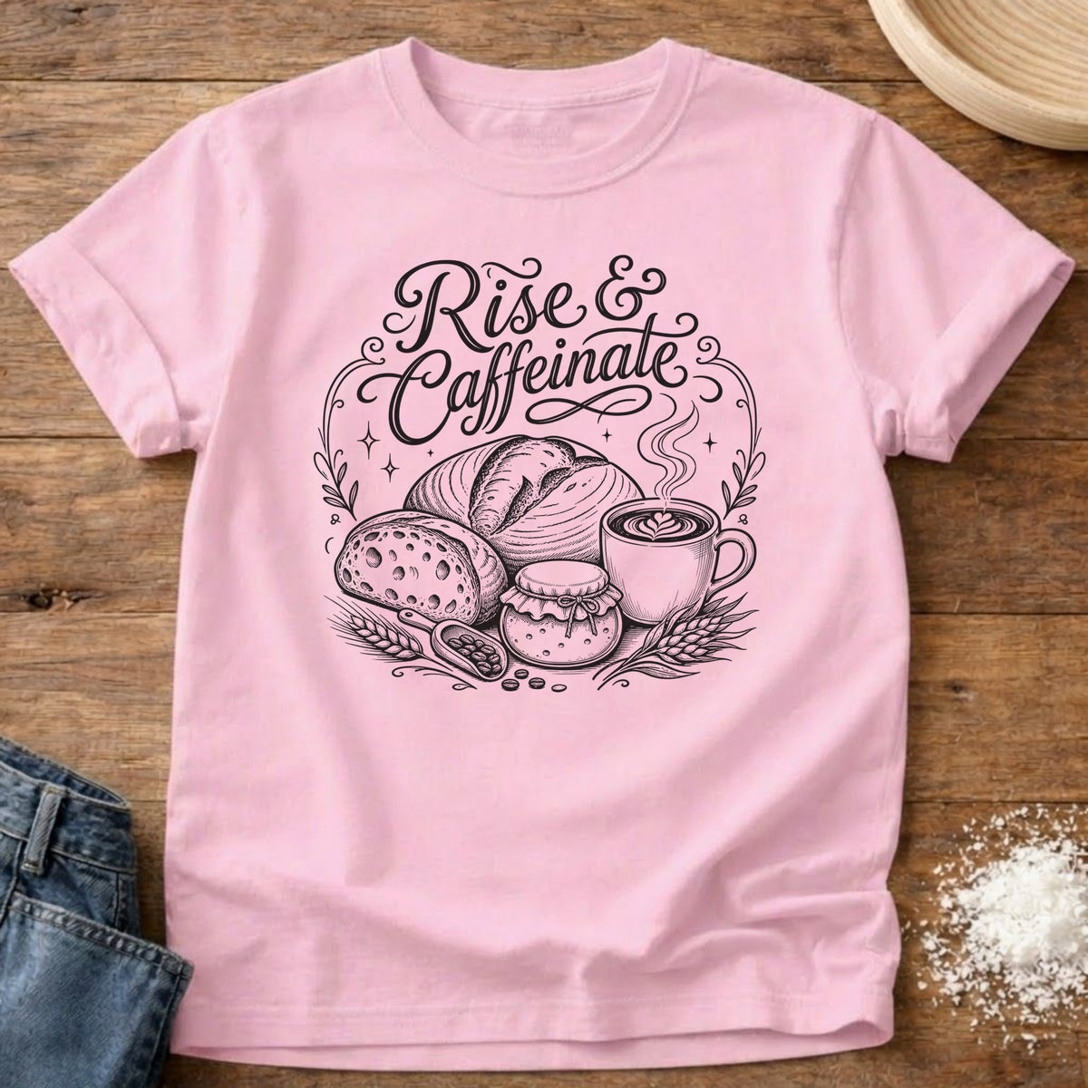 Knead More Fun Morning Fuel t-shirt in Blossom