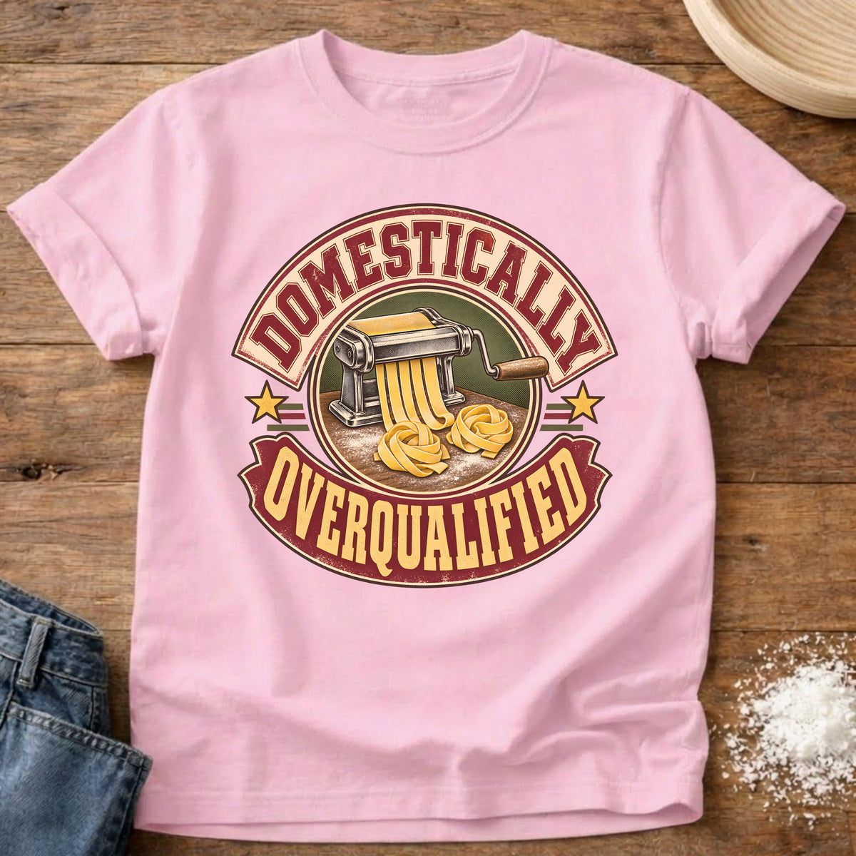 Knead More Fun Domestically Overqualified t-shirt in Blossom