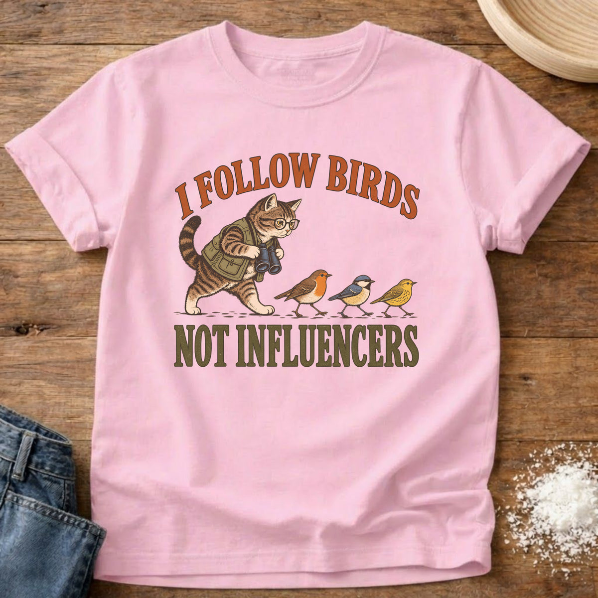 Knead More Fun Follow Birds graphic t-shirt in Blossom