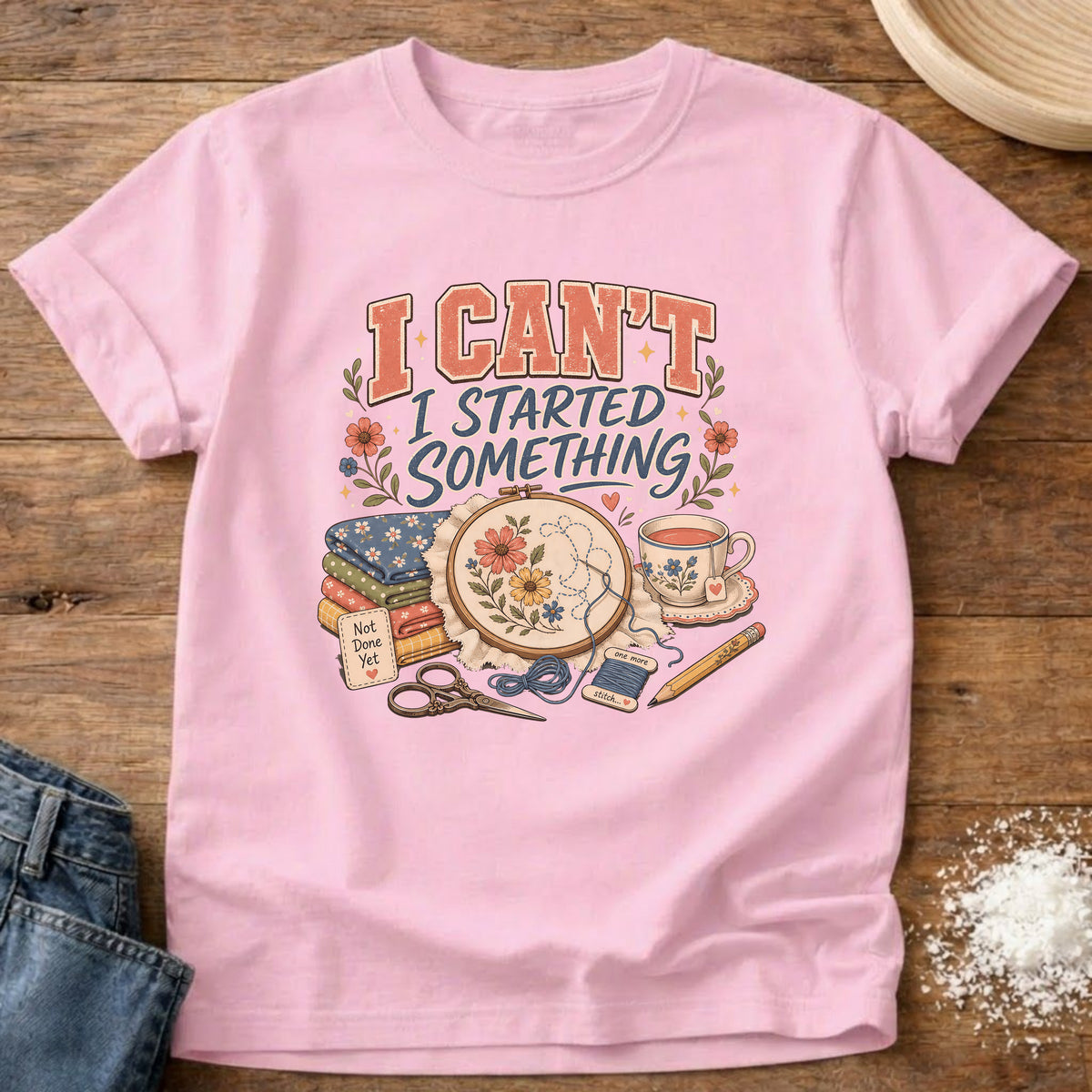 Knead More Fun Started Something graphic t-shirt in Blossom
