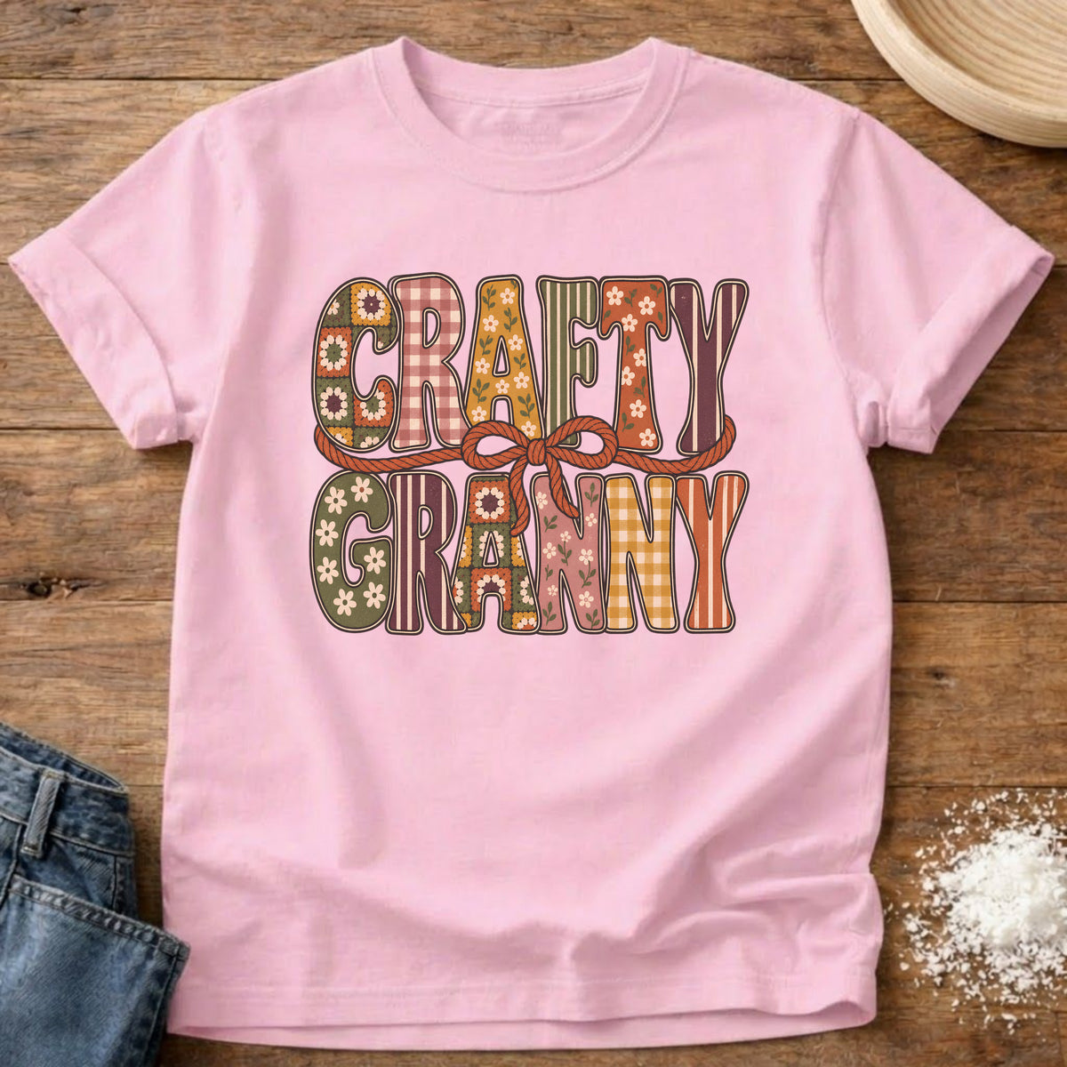 Knead More Fun Craft Granny graphic t-shirt in Blossom