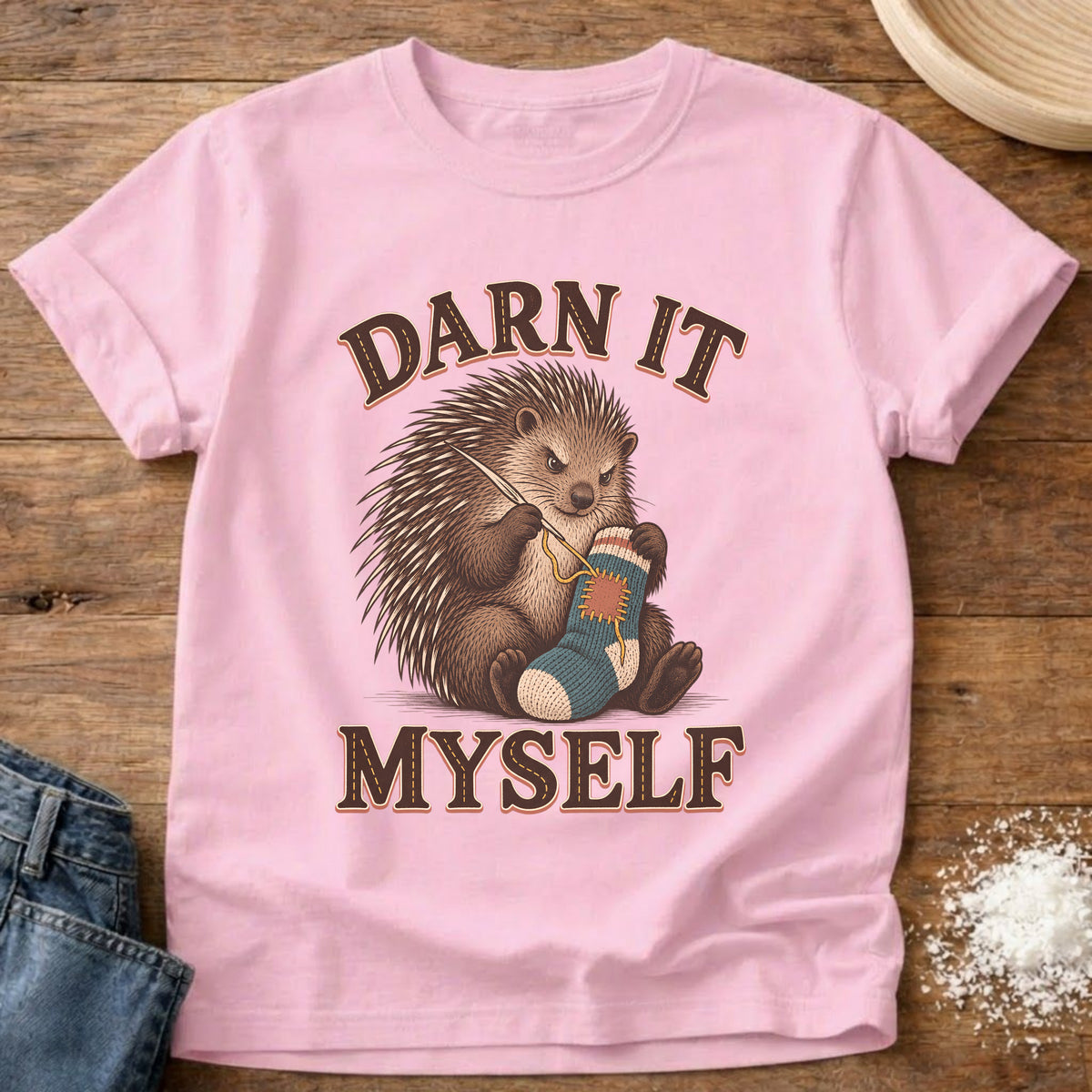 Knead More Fun Darn It graphic t-shirt in Blossom